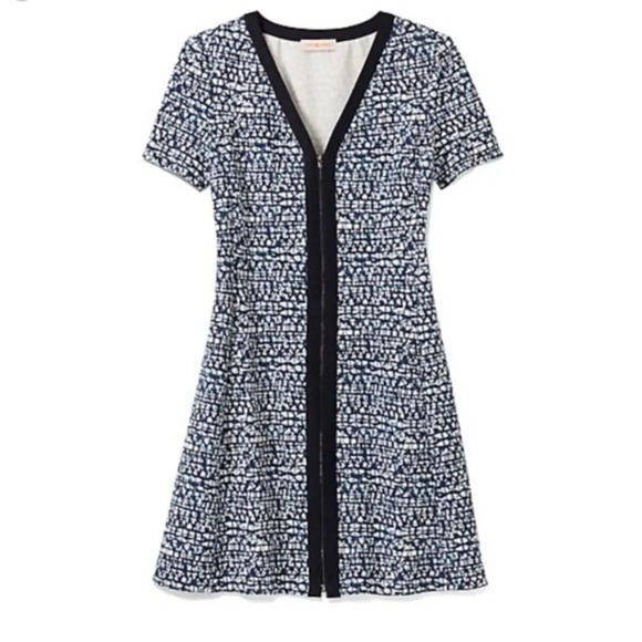 TORY BURCH NWOT Peninsula Tribal Geometric Dress in Blue - Picture 1 of 12